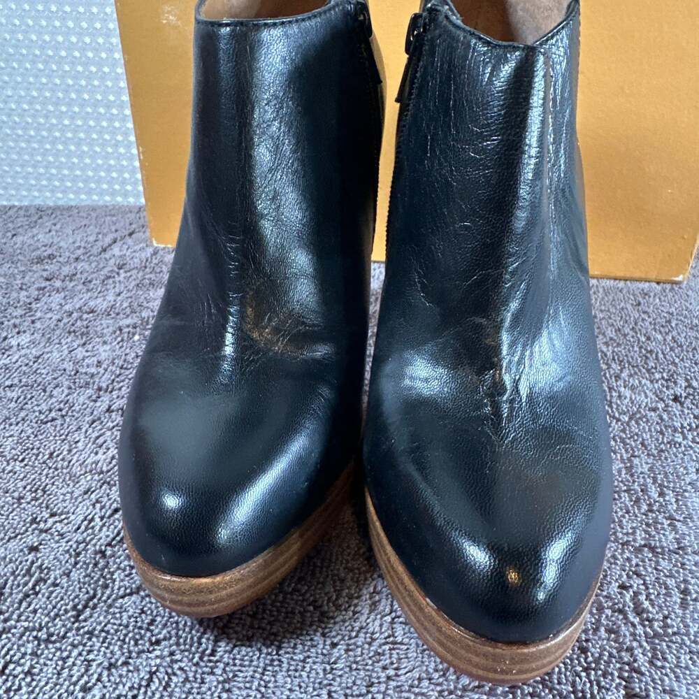 Steven by Steve Madden Lipstik Black Leather High Heel Ankle Booties - Picture 3 of 8